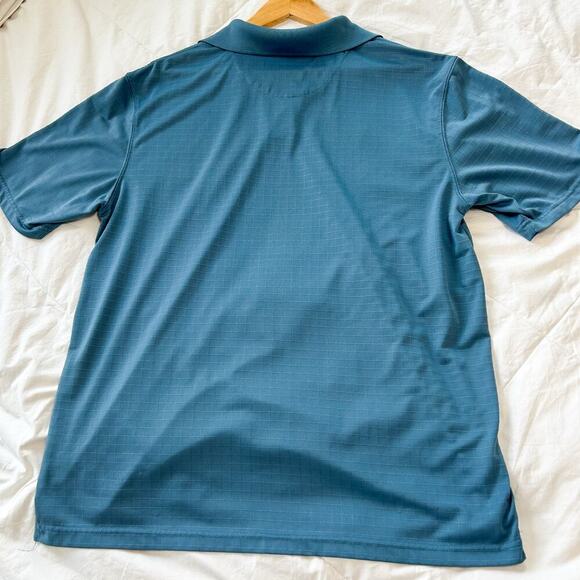 Haggar Blue Grid Pattern Polo Shirt Short Sleeve Men’s Size Large - Picture 2 of 4